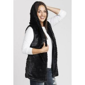 Faux Fur Vest with Hood
